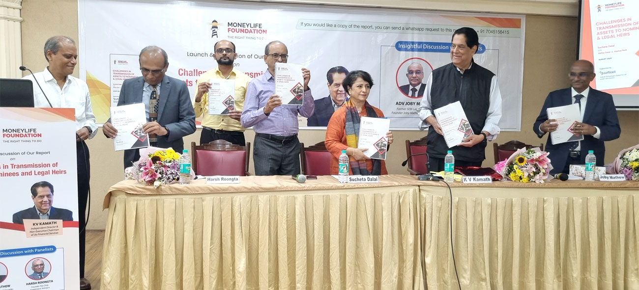 Rs2 Lakh Crore Locked-up: Moneylife Foundation Report Released by KV Kamath, Suggests Systemic Reforms for Transmission of Assets